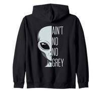 Ain't No Grey Classic Alien Face UFO Believer Zip Hoodie