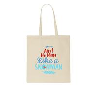 Ain't no man like a snowman [BCX] tote style shopping bag - natural