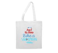Ain't no man like a snowman [BCX] tote style shopping bag - white