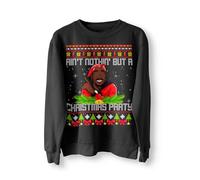 Ain't Nothin But A Christmas Party Rapper Sweatshirt, Funny Xmas Jumper Christmas Sweater - Black - XS