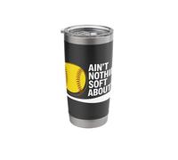 Aint Nothing About It Softball Mom Humor bat Player Vintage Stainless Steel Insulated Tumbler