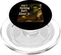 Ain't Nothing Soft About It Softball Frog With Bob Haircut PopSockets PopGrip for MagSafe