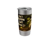 Ain't Nothing Soft About It Softball Frog with Bob Haircut Stainless Steel Insulated Tumbler