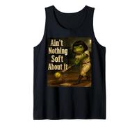 Ain't Nothing Soft About It Softball Frog with Bob Haircut Tank Top