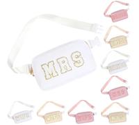 Aintmax Bride Fanny Pack for Bachelorette Gifts,Bride to be Gifts for Bridal Shower Bridesmaids Wedding,Travel Bride Belt Bag with Adjustable Strap,Waterproof Crossbody Waist Bag for Women(MRS-White