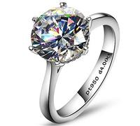 AINUOSHI Silver Rings, Engagement Rings, 1-4 Carat Zircon Rings, Bling Diamond Rings- Bring You Noble and Elegant Temperament
