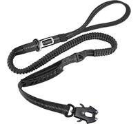 AinuScinsYoe Bungee Dog Leash with Reflective Stitching 2 Handles Seatbelt Clip Shock-Absorbing for Powerful Control Protection