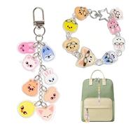 Ainvliya 2Pcs Stray Keychain, 8-in-1 1Stray Cartoon Character Pendant, Double-Sided Acrylic Keyring for Fans, Kpop Merch Accessories for Bags & Keys