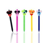 Ainvliya 5PCS Cartoon Ballpoint Pens, Cute Retractable Gel Pens With 3D Ears, Student Stationery Push-Action Pen, Party Bag Fillers