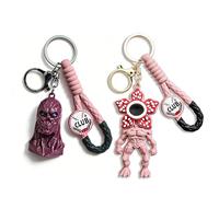 Ainvliya Horror Anime Keychain Set, 2Pcs Keyrings for Women Men, Corpse Flower PVC Key Charms, Anime Merch Gift for Fans Party Bag Fillers for Kids Toy Key Chains for Handbag Backpack Accessory