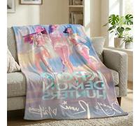 Ainvliya K-Pop Fandom Themed Flannel Blanket, Supernatural Demon Girls Throw, Soft Lightweight Warm Fleece Bedding for Sofa Couch Travel Office, 100x150cm, Music Group Fans Gift