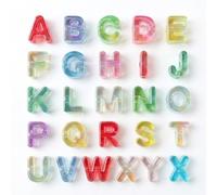 Ainvzag 26 Colorful Alphabet Beads, Large Bubble Letter Beads for Jewelry Making（Random Mixed Colors）