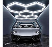 AInxcdote Hex Lighting Garage, Hexagon LED Lights 5 Grids, 6500K Super Bright Honeycomb Lights, Durable Hexagon Ceiling Light for Garages, Gym, Warehouse, Exhibition Hall, House, DIY Easy Install