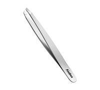 AioBos Tweezers, Slant Tweezers, Precision, Heat-treated, Sandblasting, Eyebrow Tweezers, Nose, Beard, Barbed Treatment, Unisex, Storage Case, For Easy and Accurate Hair Removal