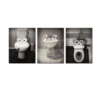 AIOCDIT Black and White Wall Art Prints Funny Bathroom Wall Decor,Toilet Posters Aesthetics Decorations Set of 3 (11"x14",Unframed)
