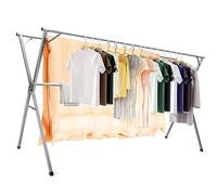 AIODE Clothes Drying Rack for Laundry Foldable Free of Installation Adjustable Stainless Steel Garment Rack