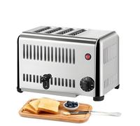 AiODiO 2240W Electric -Slice Countertop Pop-up Toaster， Stainless Steel Commercial Toasters， with Wide Slot, Precise Timing for Home Restaurant Bakery 4Slots