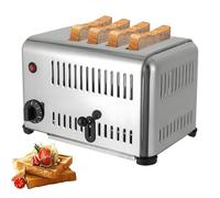 AiODiO 2240W -Slice Commercial Toaster，4 -Slice/6 -Slice Commercial Bread Toaster ， with 5 Bread Shade Settings, Stainless Steel，1.1 IN Wide Slot， Precise Timing 4Slots