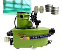 AiODiO 800W Small Glass Edging Machine，Portable Small Glass Edger，8000 rpm，1-3 m/min，W/2Diamond Wheels and Two Polishing Wheels， for Beveling & polishing 110V-Green