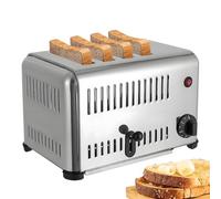 AiODiO Commercial Stainless Steel Toaster，1.1 IN Wide Slot Bread Baking Machine with Timer 1-5 Minutes, Even Heating ， High Efficiency with Timer for Restaurant, Bakery, Home Use 4Slots