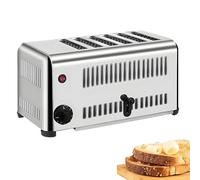 AiODiO Commercial Stainless Steel Toaster，1.1 IN Wide Slot Bread Baking Machine with Timer 1-5 Minutes, Even Heating ， High Efficiency with Timer for Restaurant, Bakery, Home Use 6Slots