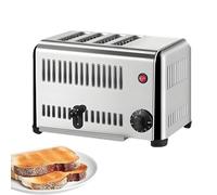 AiODiO Commercial Stainless Steel Toaster ，Slice Commercial Toaster，Slice Toaster with 5 Bread Shade Settings,，with Timer 1-5 Minutes，Cooling Vents， for Kitchen Bakery Buffets 4Slots