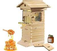 AiODiO Complete Beekeeping Starter Kit，Professional Beekeeping Hive ，with Observation Window & Honey Spout,Ventilated Design， for Beekeeping,Garden Pollinators