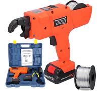 AiODiO Cordless Rebar Tying Machine,With Case and 2 Rechargeable Battery,Automatic Rebar Tie Wire TwisterWith Pliers+ Charger, for Steel Band Wire Ties 30-60mm