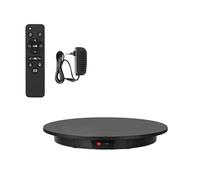 AiODiO Electric Motorized Rotating Turntable Display Stand with Remote Control,360 Degree Electric Rotating Potography Turntable ， Remote Control +5 Colors Backgrounds 42cm100kg-Black