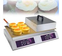 AiODiO Electric Souffle Machine，Commercial Souffle Pancake Maker，Digital Display Muffin Maker ，30~240℃ Adjustable Temperature ，with Stainless Steel Cover 110V