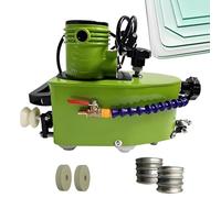 AiODiO Glass Art Corner Grinding Edging Machine，Small Glass Edging Machine ，1-3 m/min，W/2Diamond Wheels and Two Polishing Wheels， for Glass, Stone Edge Polishing 110V-Green