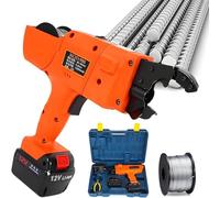 AiODiO Handheld Rebar Tying Machine,Cordless Rebar Tying Machinewith Toolbox and 2 Rechargeable Batteries, 0.8s Knot Time, Tightness Adjustable,for Steel Band Wire Ties 30-60mm