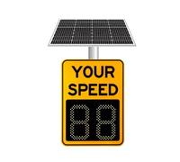 AiODiO Radar Speed Signs,,Solar Powered Radar Speed Limit Sign ,LED Display,for Highways, Speed-Limited Roads with Accessories Yellow-500mm*700mm