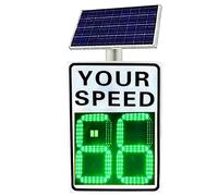 AiODiO Radar Speed Signs,,Solar Powered Radar Speed Limit Sign ,LED Display,for Highways, Speed-Limited Roads with Accessories White-500mm*700mm