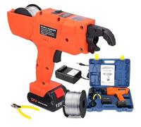 AiODiO Rebar Tier Tying Machine, Cordless Rebar Tying Machine, with 2 x 12V Rechargeable Batteries,0.8s Knot Time,Tightness Adjustable, for Bending Rebar, Steel Bar, Steel Rod 30-60mm