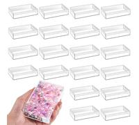 Aiofaervy 20 Pieces Clear Acrylic Boxes with Lids,4.3 x 2.7 x 1 Inch Small Plastic Candy Cubes Mini Candy Boxes Clear Plastic Gift Box for Display Earring Jewelry Tiny Beads Coin Accessories