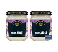 Aioli with Lemon Zest 185g (Pack of 2) - Maille Gourmet Garlic Mayonnaise - Rich, Creamy, and Citrusy Sauce for Dips, Sandwiches, Seafood & Grilling