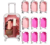 AIOMOB 10 Pack Mini Small Suitcase Party Favor Gift Box Plastic False Eyelashes Packaging Luggage Box for Travel Wedding Bachelorette Party Bridesmaid Bridal Shower Favors Decorations (Multi Pink)