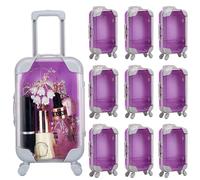 AIOMOB 10 Pack Mini Suitcase Party Favor Gift Box Plastic False Eyelashes Packaging Luggage Box for Travel Wedding Bachelorette Party Bridesmaid Bridal Shower Favors Decorations (Purple)