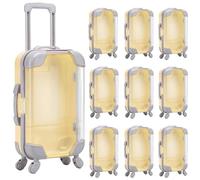 AIOMOB 10 Pack Mini Suitcase Party Favor Gift Box Plastic False Eyelashes Packaging Luggage Box for Travel Wedding Bachelorette Party Bridesmaid Bridal Shower Favors Decorations (Yellow)