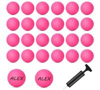 AIOMOB 24 Pcs Pink Mini Volleyball 4 Inch Inflatable Mini Toss Volleyball with Pump for End of Season Gifts School Carnival Reward, Senior Night Party Favors Coach Team Prizes