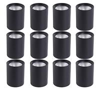 Aioneer 12 Pcs Cylindrical Cob Spotlight-Surface Mounted Ceiling Downlight - 7W/15W/24W White/Black Aluminum Downlight Anti-Glare Cob Spotlights 3000K/4000K/6000K SelectableA-24w-6000K