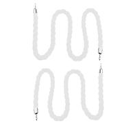 Aioneer 2 Pack Blue Rope Barrier Posts, 16.4Ft Hanging Braided Hemp Ropes For Crowd Control, Queue Divider For Events, Sturdy Line Stanchions For Effective Crowd Management-White-1M/3.2Ft