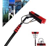 Aioneer 24Ft/7.2M Solar Panel Cleaning Brush,Water Fed Window Cleaning Pole Professional Window Cleaner Window Cleaning Tool With 20M Water Supply Hosee And Soap Dispenser-50cm-7.2m