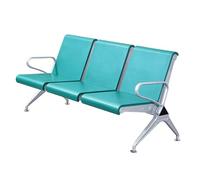 Aioneer 3-Seat Reception Bench With Armrests, Robust Waiting Chair For Office, Salon, Banks & Public Spaces, Elegant Green Design-Vert.
