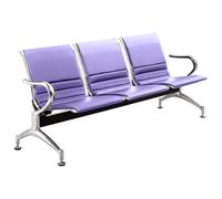 Aioneer 3-Seat Waiting Room Bench With Armrests & Backrest, Synthetic Leather Reception Chairs For Office & Airport, Steel Frame, Comfortable Guest Seating