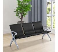 Aioneer 3-Seater Reception Bench With Armrests & High Back - Comfortable Waiting Room Chair For Clinics, Airports, Hospitals, Lounges & Banks - Perfect Guest Seating Solution-A