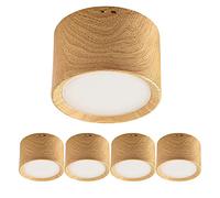 Aioneer 5 Pcs Surface Mounted Corridor Downlight Aluminum Baffle Trim 5W/12W Led Ceiling Spotlight White Black Spot Light Fixture Simple Retrofit Installation - No Flicker12w-3000K