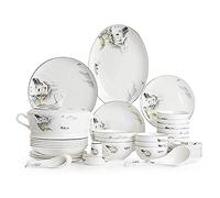 Aioneer 60-Piece Luxury Dinnerware Sets, Antiquity Chinese Style Dinner Sets, Complete Porcelain Combination, Plates/Bowls/Spoons/Soup Pot, Service For 10