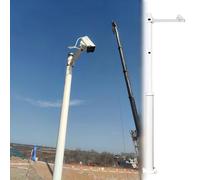 Aioneer 9.8 Ft Tall Outdoor Security Camera Pole With Ground Stake - Durable Mount For Single Camera Setup, Perfect For Home & Business Surveillance, Easy Installation-Single -2.0 m (6.6 ft)
